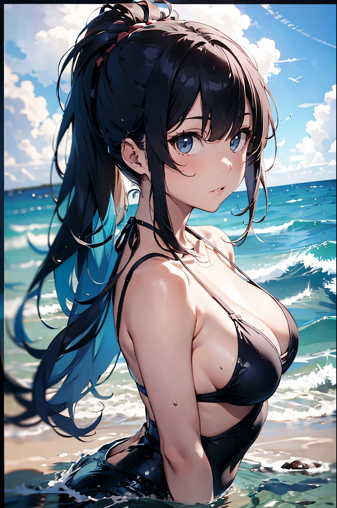 High resolution,topless、
One beautiful young woman,Light blue hair、ponytail、
(Soft Saturation:1.3), (Fair skin:1.2),
(ultra-Detailed Background, Detailed Background), Bokeh,
break'Portrait of a smiling girl.,
When viewed from the front, The composition is symmetrical,
Looking straight at you with serious eyes,
break Swimwear, White Bikini, Center of chest,
Outdoor, Sea surface, null, sunlight,Summer beach, Sandy Beach,
Strong light, Front lighting,
(:1.3), (Cowboy Shot:1.2),
Front brake angle,
View your audience,
Dynamic pose,
sitting on the beach
Seaweed、Seaweed、Seaweed、Seaweed、Seaweed、Seaweed、Seaweed、