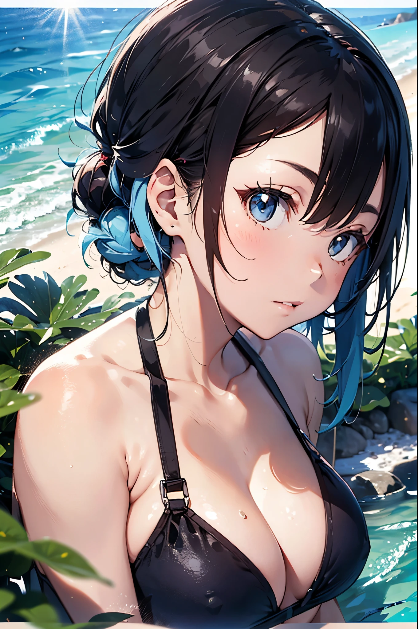 High resolution,topless、
One beautiful young woman,Light blue hair、ponytail、
(Soft Saturation:1.3), (Fair skin:1.2),
(ultra-Detailed Background, Detailed Background), Bokeh,
break'Portrait of a smiling girl.,
When viewed from the front, The composition is symmetrical,
Looking straight at you with serious eyes,
break Swimwear, White Bikini, Center of chest,
Outdoor, Sea surface, null, sunlight,Summer beach, Sandy Beach,
Strong light, Front lighting,
(:1.3), (Cowboy Shot:1.2),
Front brake angle,
View your audience,
Dynamic pose,
sitting on the beach
Seaweed、Seaweed、Seaweed、Seaweed、Seaweed、Seaweed、Seaweed、