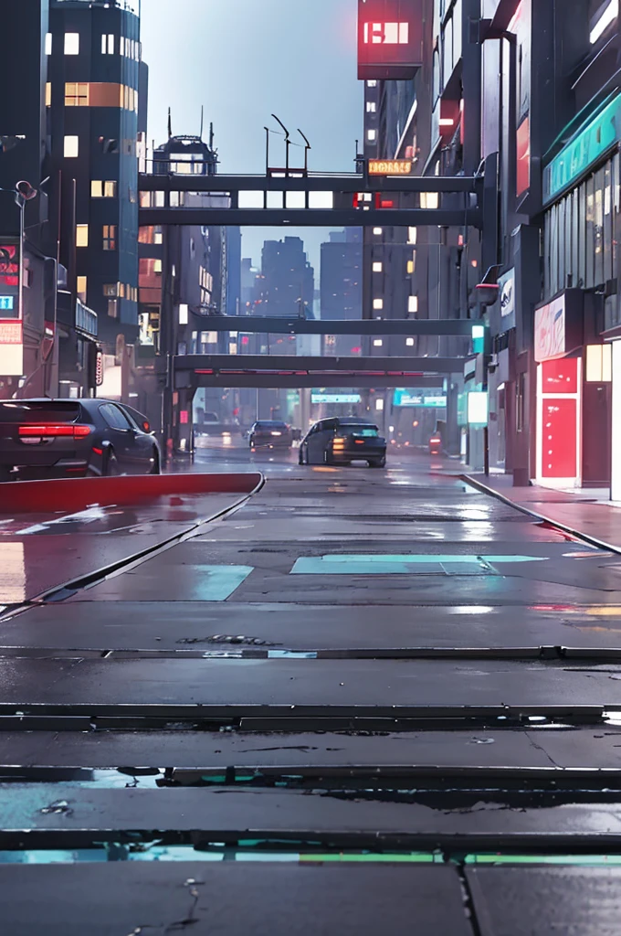 ((masterpiece)),((Highest quality)),((Attention to detail)),((Realistic,)) Future City, Architecture Street, Bazaar, Futuristic railway line, cyber punk, building, night, European cities, Rainy, neon