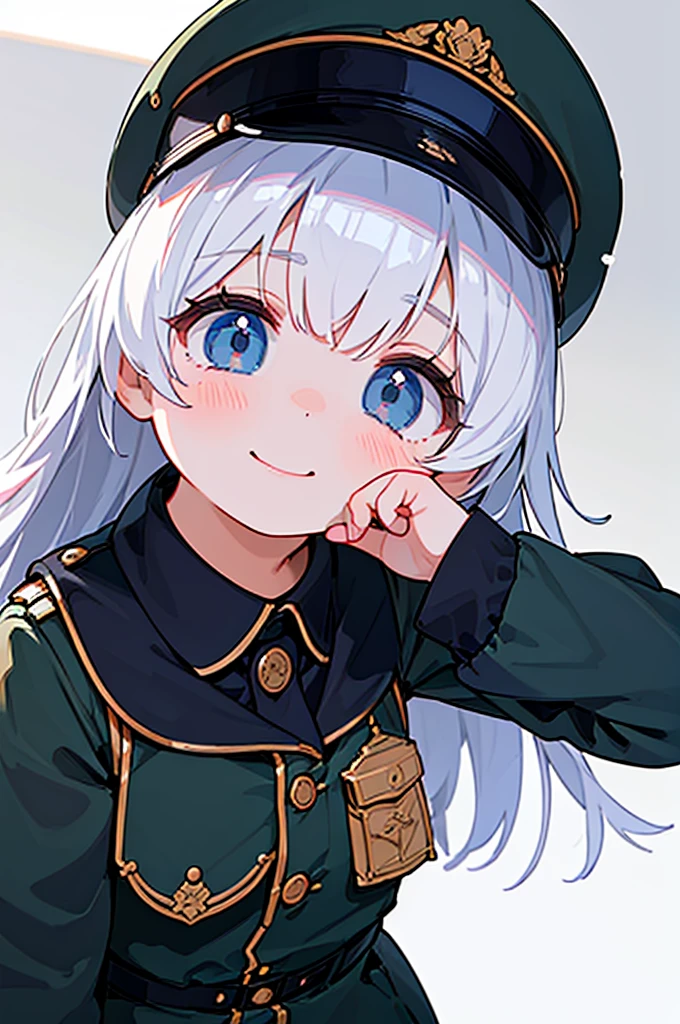 excellent quality, masterpiece, 1 Girl, (Charming smile: 0.8), military uniform, Handheld, Gun Hat, beauty, exist_Body, realism, Light Edge, White background,(High Detail Skin: 1.2), 8K UHD, SLR, Soft Light, high quality, Volumetric Lighting, photo, High Resolutiexist, 4K, 8K, Background blur, Light tulle