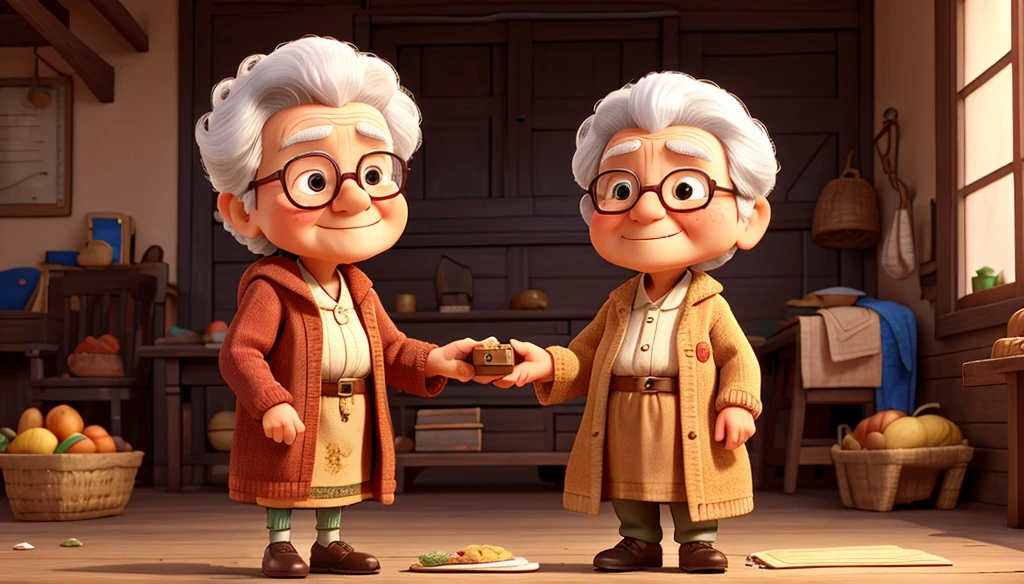 Grateful, old woman rewarded a small boy with a small sum and blessed him.