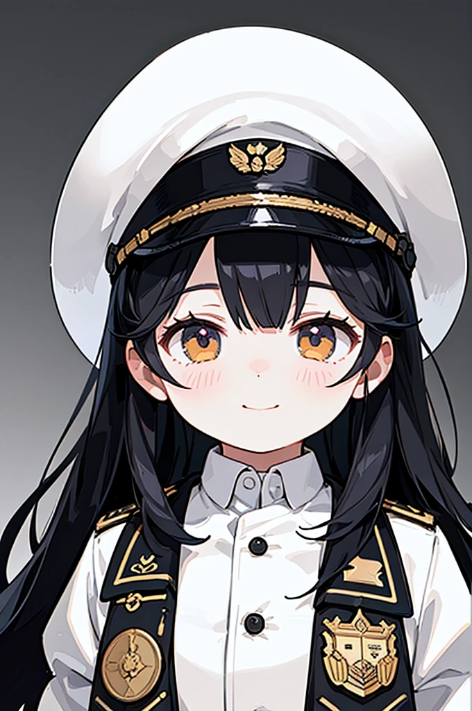 excellent quality, masterpiece, 1 Girl, (Charming smile: 0.8), military uniform, Handheld, Gun Hat, beauty, exist_Body, realism, Light Edge, White background,(High Detail Skin: 1.2), 8K UHD, SLR, Soft Light, high quality, Volumetric Lighting, photo, High Resolutiexist, 4K, 8K, Background blur, Light tulle