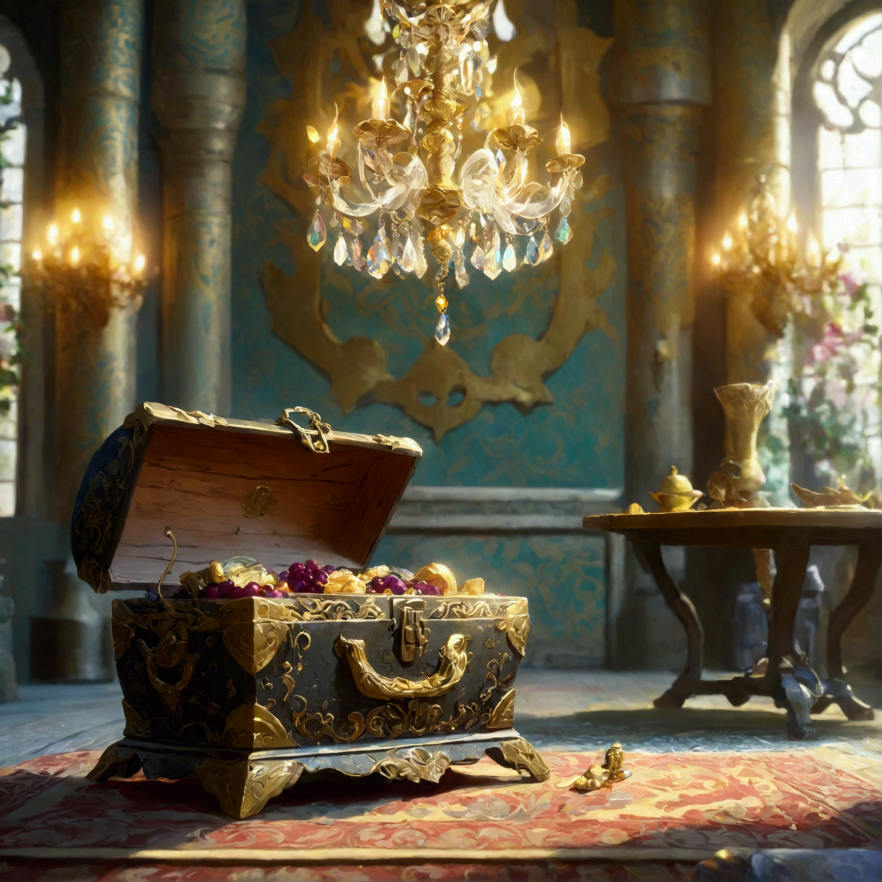 dim、Huge、hole、Gorgeous、chandelier、Glittering、carpet、Painting、Sculpture、table、cooking、wine、music、dance、mask、dress、gentleman、Lady、laughter、conversation、conspiracy、trap、Pitfallonster、Treasure Chest、item、arms、Armor、Restorative drugs、food、adventure、danger、Mystery、wonder、die、revival