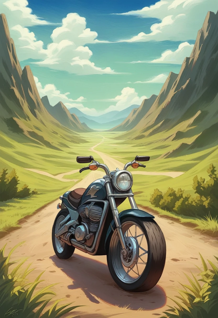 painting of a motorcycle parked on a dirt road headed towards an exotic Thailand landscape, ross tran. scenic background, detailed scenery —width 672, highly detailed digital painting, digital painting highly detailed, detailed painting 4 k, beautiful detailed scene, by Justin Gerard, rob rey and kentaro miura style, by sylvain sarrailh, inspired by Jeremy Chong, scenery artwork