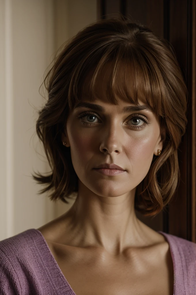 Portrait of Daphne Keen with stern look