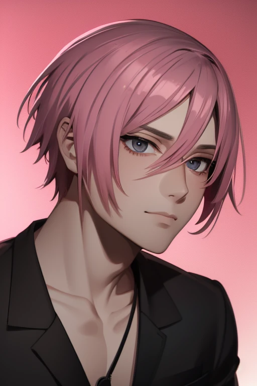 pink hair black eyes male doctor
