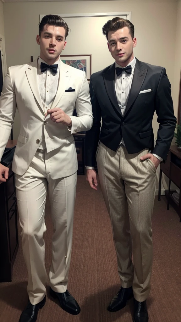 Two male 50s singers 50s costume