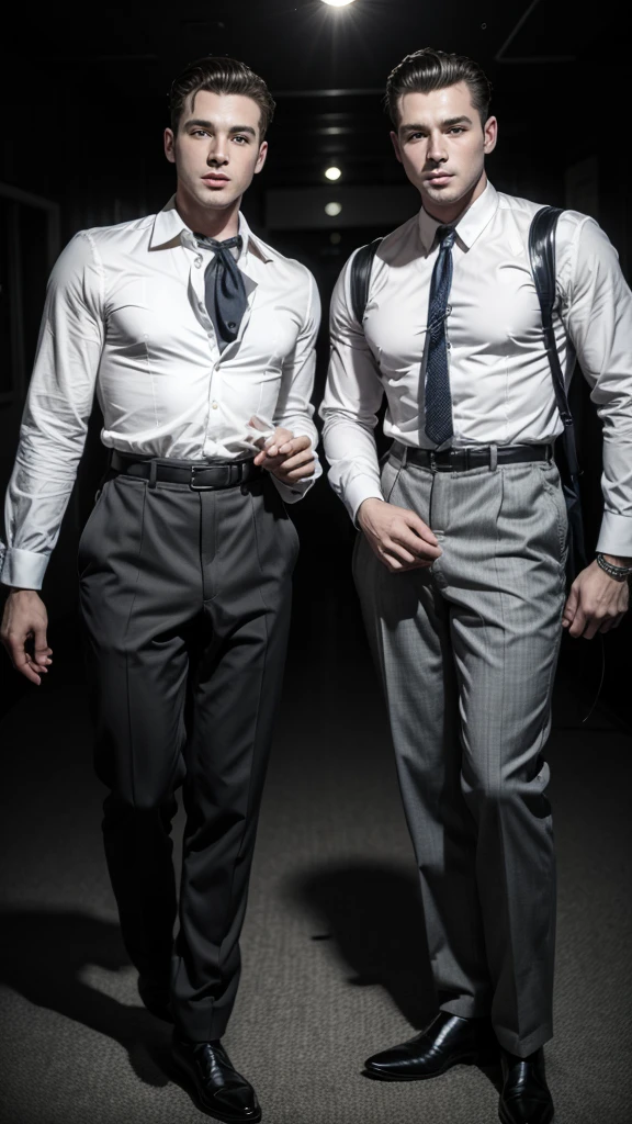Two male 50s singers 50s costume