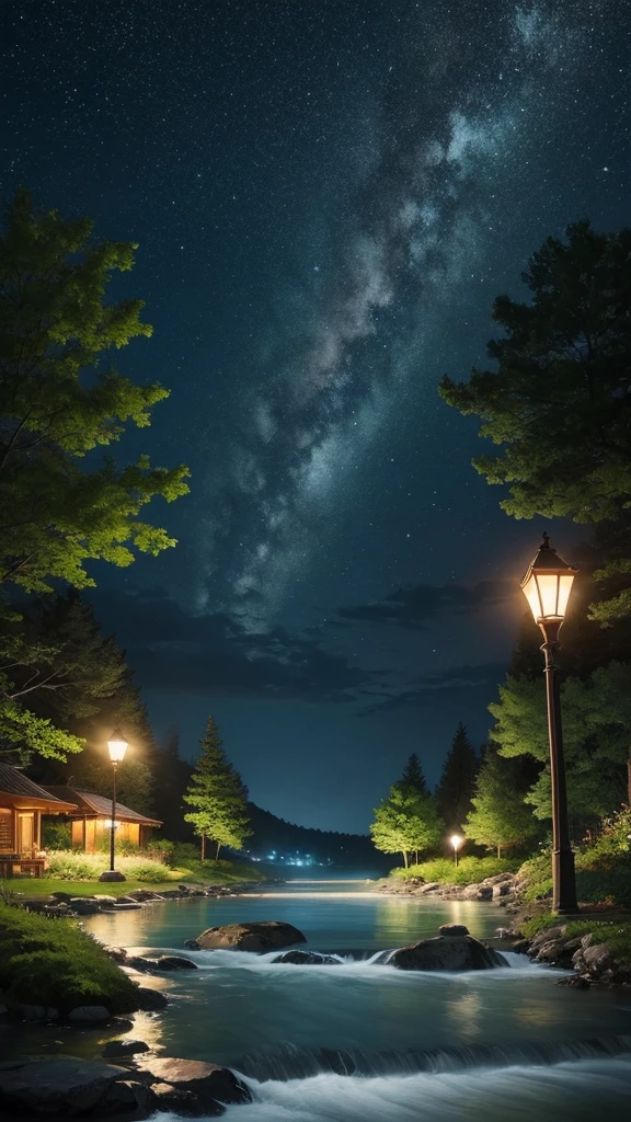 Night view、nature、relax、refresh、Illustration effect for posters and magazines, Late Night