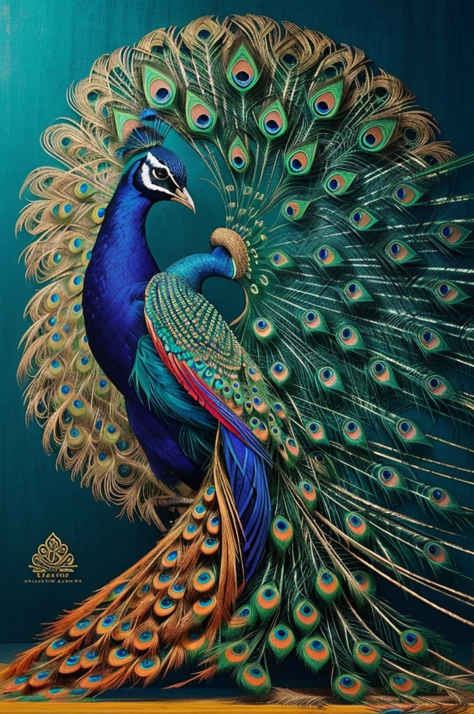 arafed flute with a peacock feather and the word Shreezana, inspired by Rajesh Soni, festival of rich colors, rich colourful, inspired by Kishi Ganku, orisha, rich in texture ), in rich color, rimight, inspired by Ma Shi, rich vibrant colors, highly realistic photography