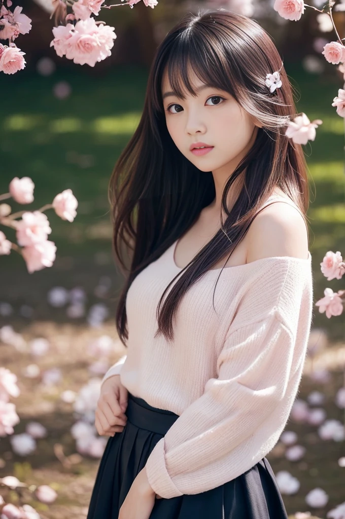 This image contains、It depicts a beautiful Japanese girl surrounded by a fantastic background..。The background is filled with pale pink and purple light..、An atmosphere is created, that makes you feel like you're in a dream..。Beautiful girl wears a thin white outfit..、The suit reflects light and shines..。THATнкость костюма красиво подчеркивает линии тела..、This further enhances the fantastic atmosphere..。
Beautiful girl has pink hair、Spreads softly、It shines with light。Her pose is elegant、She leans forward slightly and looks at me..、She has a soft and seductive look。
Like photographic technique、The contrast of light and shadow is very realistic..、The texture of clothing and hair in particular is depicted in great detail...。background lighting effects、THAT, as the petals fall down, also shown in great detail..、general, fantastic and beautiful scene completed.。Vertical composition highlights a beautiful girl.'Figure.、Fantastic light in the background creates a super realistic picture., photorealistic texture.。