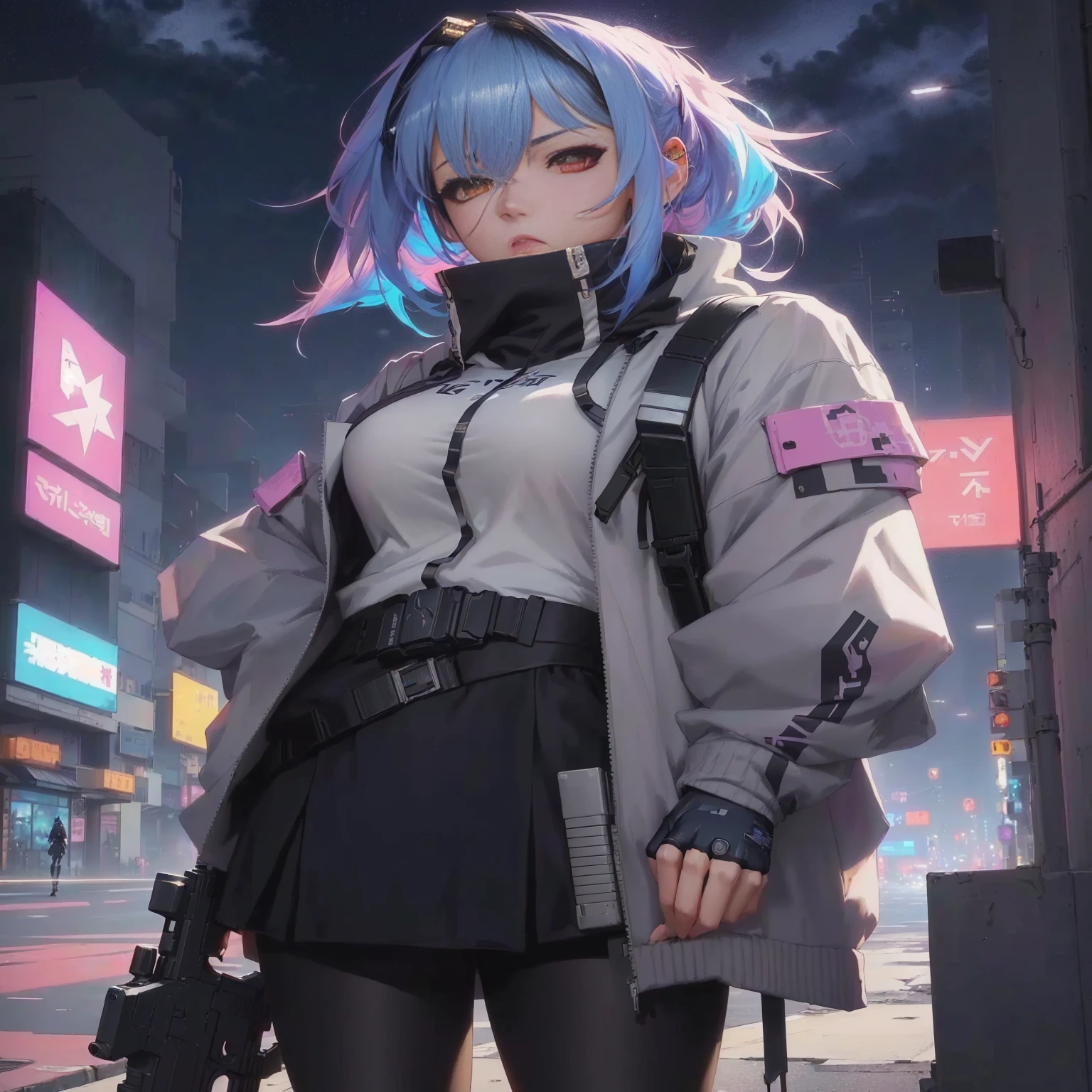 Anime girl holding a gun standing in the middle of a city street, Best Anime 4K Konachan Wallpapers, Anime style 4 k, Bad guy anime 8k, Cyberpunk anime girl in hoodie, Anime style. 8K, guweiz style artwork, Cyberpunk anime girl, 4k anime wallpaper, Digital Cyberpunk Anime Art, Anime Wallpaper 4K