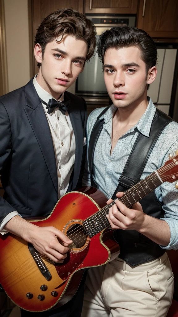 Two Male Singers 50s Costume 50s Guitar 