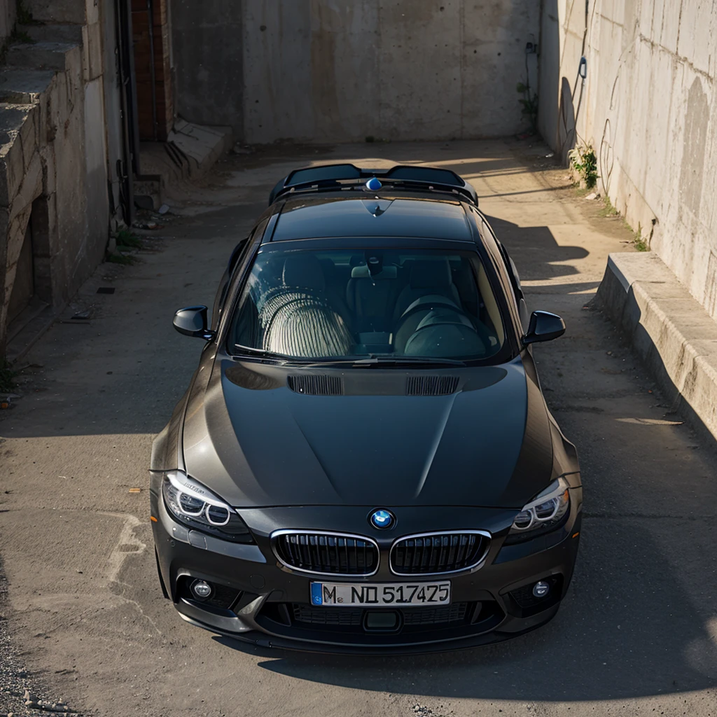 BMW car on rod.