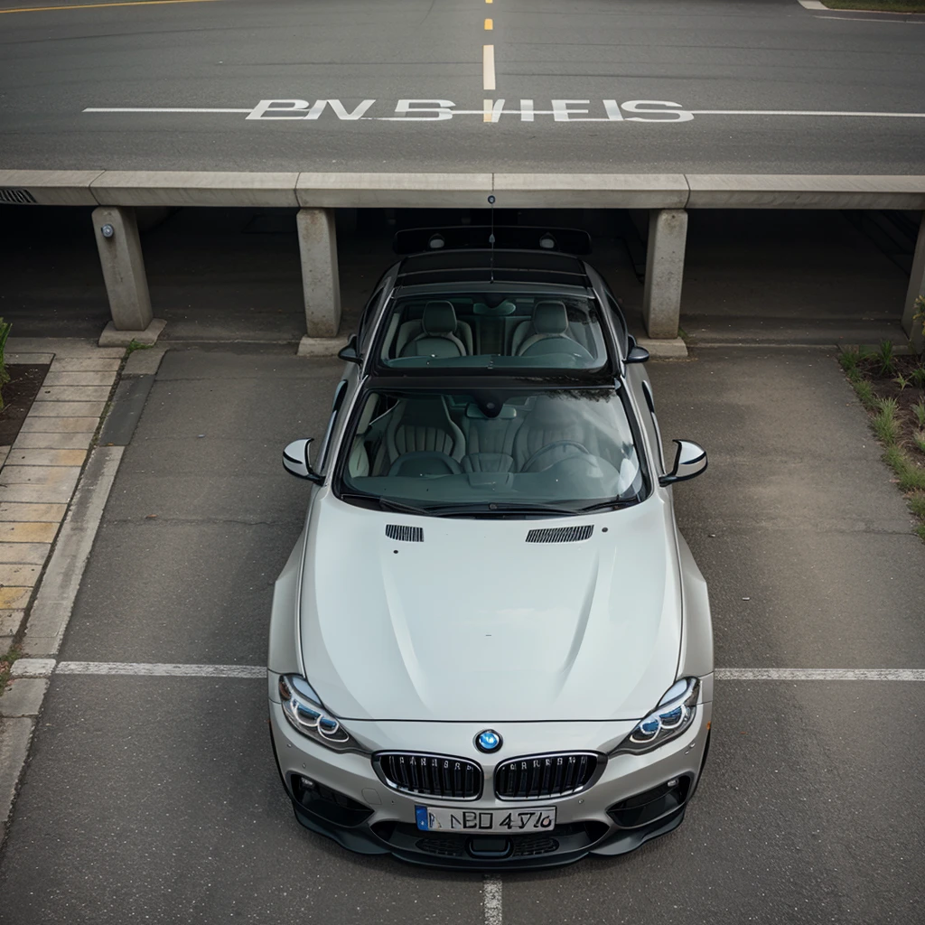 BMW car  on rod. 