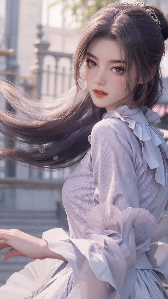1girl, cheerful girl, carefree and happy, smiling, laughing, The girl is wearing a beautiful dress, the girl's eyes are bright and sparkling, very beautiful, cute and sweet
