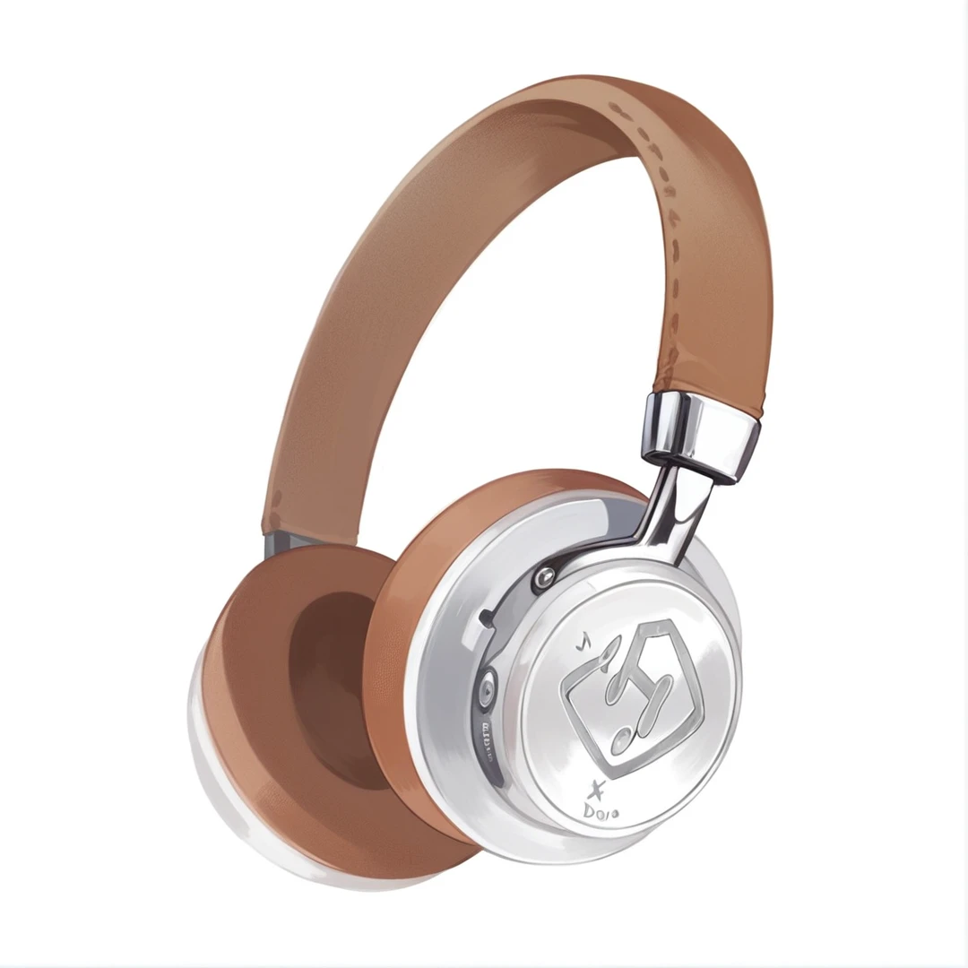 generate me a realistic image of a lady not ai carton,i nead realistic image of a lady putting on this actual headphone earing music note; don't change the headphone oo just put it on her head with the lady putting on this headphone on her head