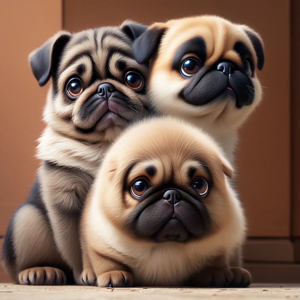 Cute puppy pug apologizing