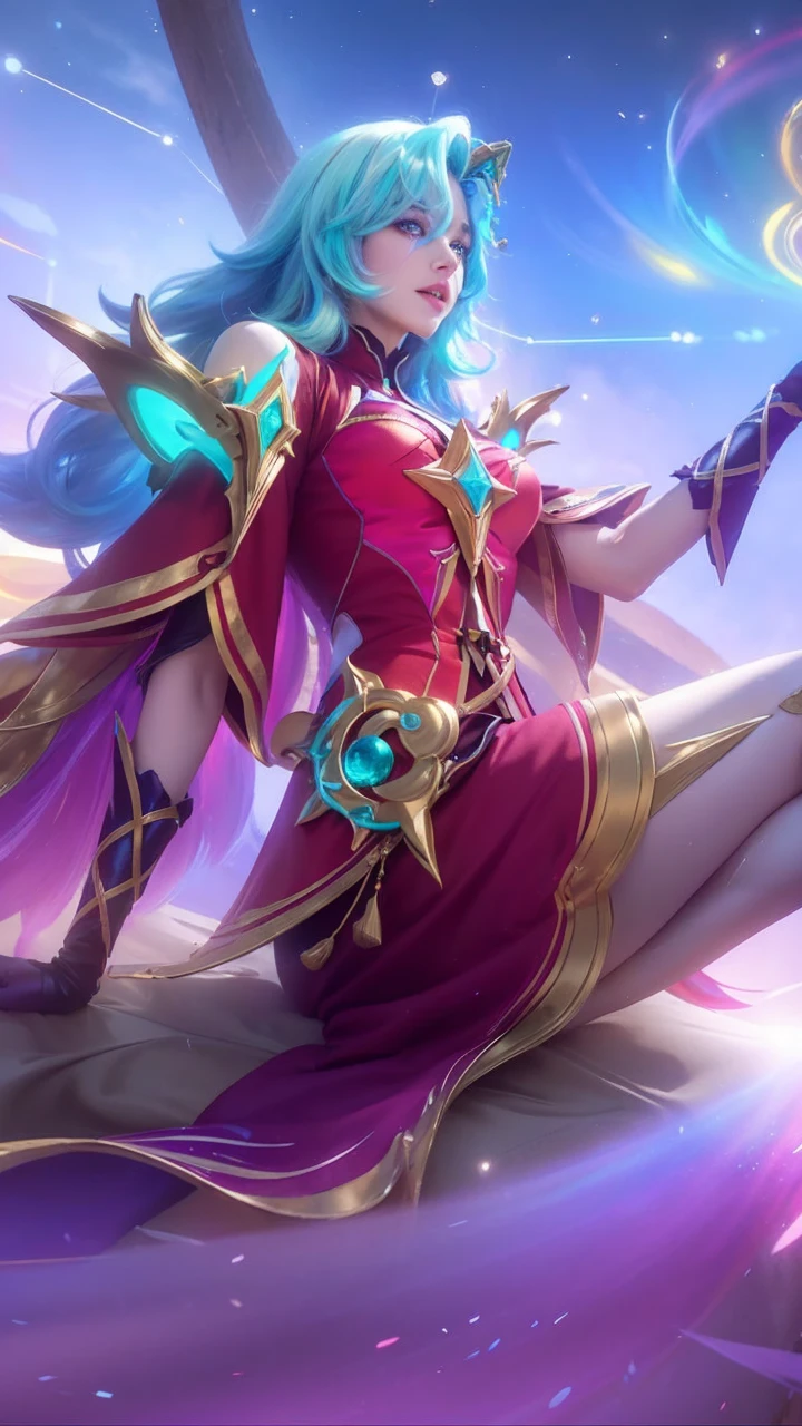 {{masterpiece}}, highest quality, Highly detailed CG Unity 8K wallpaper, cinematic lighting, Lens flare, beautiful detailed eyes, black, side line, multi-colored hair, colorful light, particle, heterochromia, (colorful:1.5), (colorful hair:1.5),