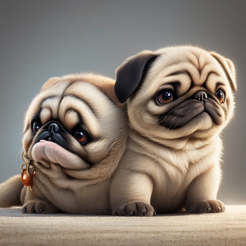 Pug&#39;s new trick（Hands、Sitting etc.）Showing off。Her proud expression and proud pose are adorable.。