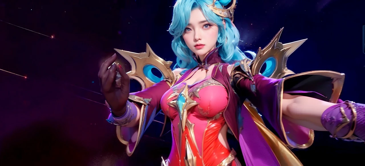 a close up of a woman in a bikini and a coat, lunar themed attire, spellcasting pose, knights of zodiac girl, beautiful celestial mage, astral witch clothes, fighting game character, cotton cloud mage robes, senna from league of legends, portrait knights of zodiac girl, aesthetic!!!!!! female genie, full body xianxia, inspired by Leng Mei