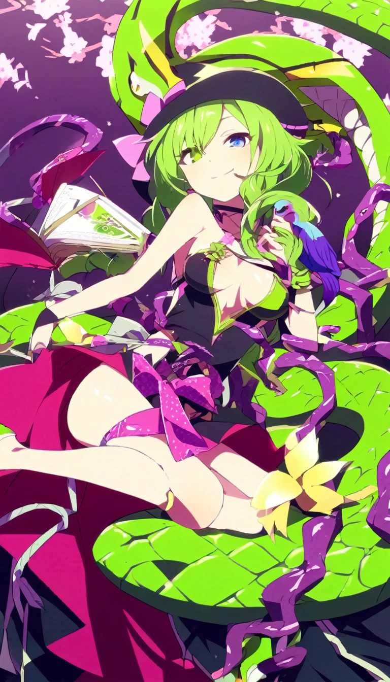poison、green、purple、snake