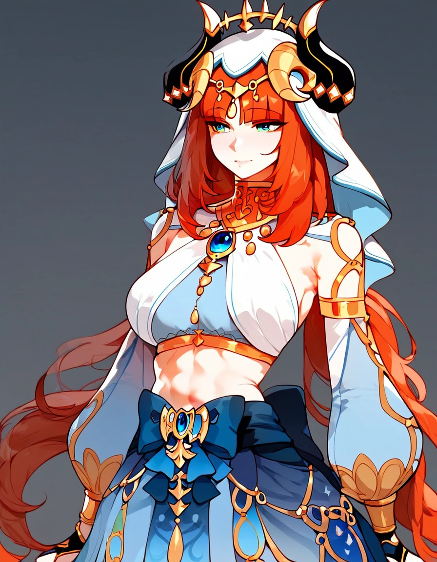 score_9, score_8_up, score_7_up, score_6_up, score_5_up, score_4_up, 1girl, Nilou, Genshin impact,, floox style, , floox style, high resolution,,, Expressiveh,, perfect anatomy, masterpiece, solo, gray background, standing,
