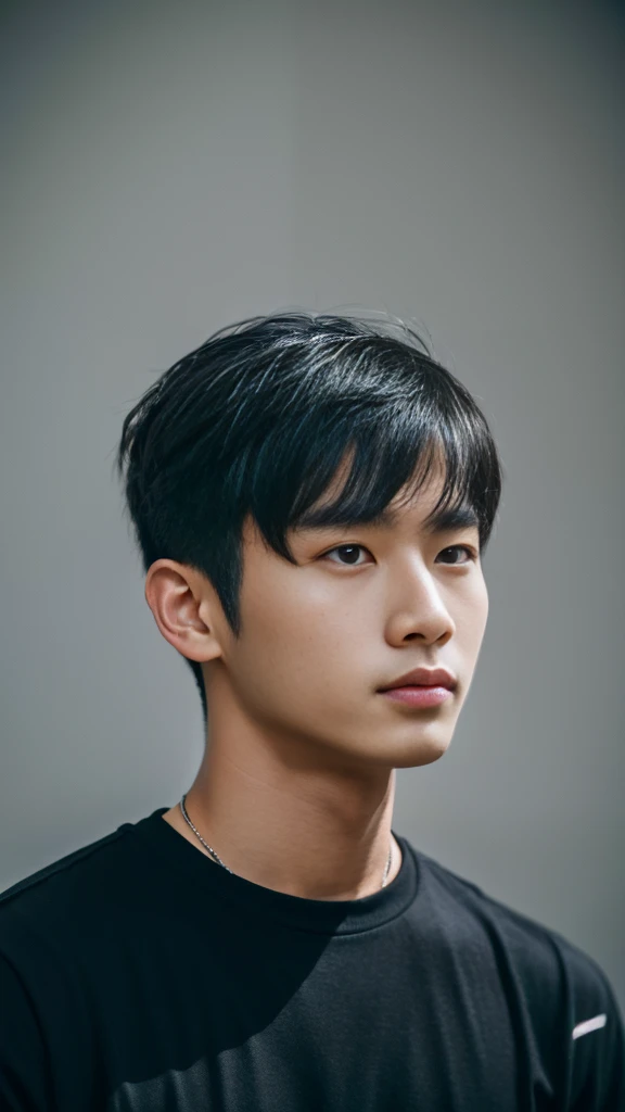 Asian alpha male wearing a black shirt looking at the camera, Shin Jinying, Kim Do-young, Paint Ulzzang, Shen Quanrui, korean men, Shin Jin Young&#39;s Aesthetics, faceเกาหลีที่น่ารัก, handsome young man&#39;face, Jaeyong Nam, beautiful eyes、Kim Taejoon, Hyungtae, Inspiration from Jong Suk Lee, Avatar, Korean artist, Jung Jae Hyo 