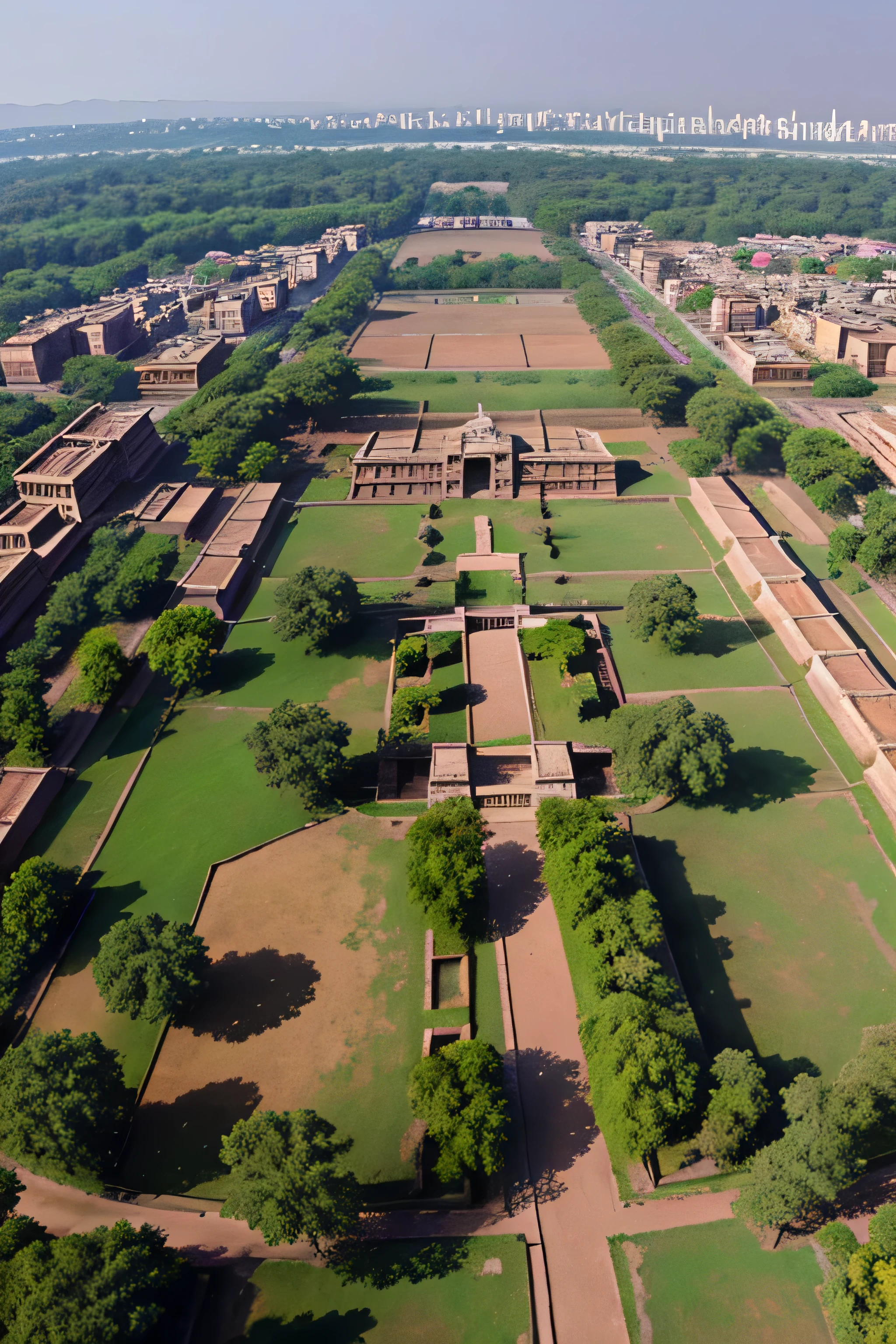 Broadand bird view, clear view of ancient Takshila university 230 BC, India