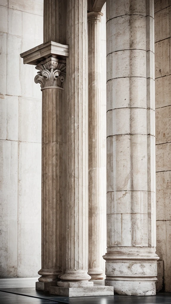 Design a black and white logo for "Stoic Insights" featuring a minimalist representation of a classical Greek or Roman column. Include a silhouette or outline of a Stoic philosopher figure, such as Marcus Aurelius or Seneca, standing beside the column. The philosopher should be depicted in a contemplative pose, symbolizing wisdom and introspection. Ensure the logo is clear, balanced, and scalable, suitable for both digital and print use