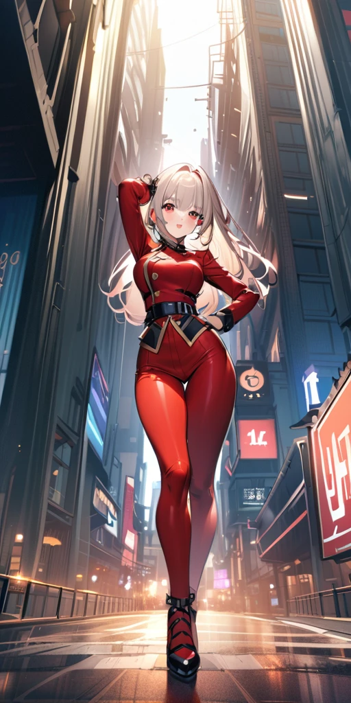((Highest quality、masterpiece、Anime Style、Highest quality、High resolution、8k、detailed、ultra-detailed:1.3))、Long legs、Sharp focus:1.2, Beautiful woman with perfect figure:1.4、(smile:1.2), double eyelid、30-year-old woman、Sexy pose、((((Shut your mouth.、One Woman、ワンピース:1.5)))),The background is tokyo