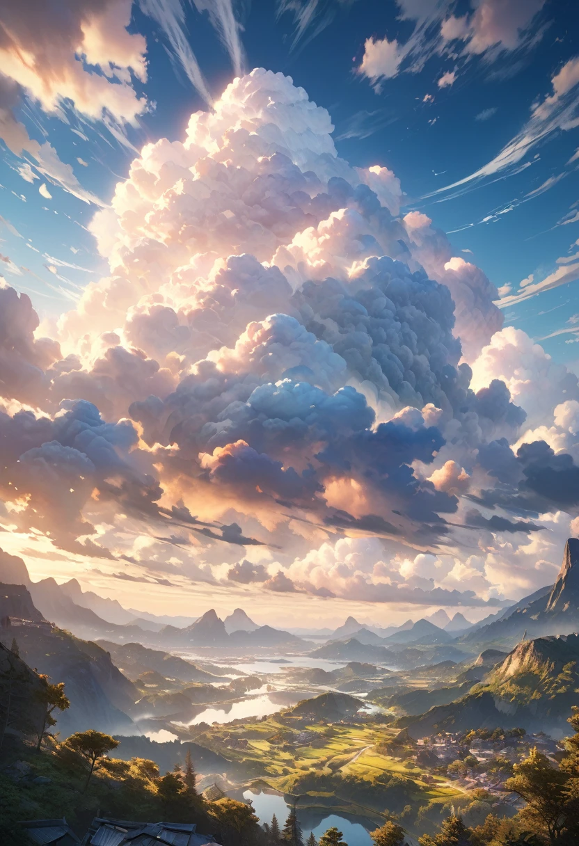 (Beautiful detailed sky with clouds:1.5)、Puppy jumping up into the sky、(詳細でRealな空:1.4)、Fluffy Clouds、Serene atmosphere、Peaceful setting、(Highest quality、8k、High resolution、masterpiece:1.2)、Super detailed、(Real、Photorealistic、Photorealistic:1.37)、landscape、Bright colors、Dramatic lighting、Cinematic composition、Ethereal、Whimsical、dream-like