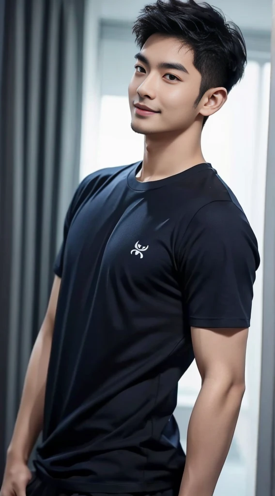 1ชายชาวเอเชียI have hair on my chest.. Aarav, who had black hair and body hair, stood and smiled., (Wear a navy T-shirt.), ปากrealistic สวยงาม, hairy person, Inspiration from Yan Juncheng, photorealistic!!!!!!! art style, smooth. digital photography, realistic. Cheng Yi, I have hair on my chest..,Inspiration from Russell, Dong Jun Lu has chest hair.., #2 Digital Photos Forever, art styleสมจริง, # 1 Digital Photo Forever, Inspiration from Zhang Han, Special eye details,Special eyebrow details. ภาพถ่ายrealistic