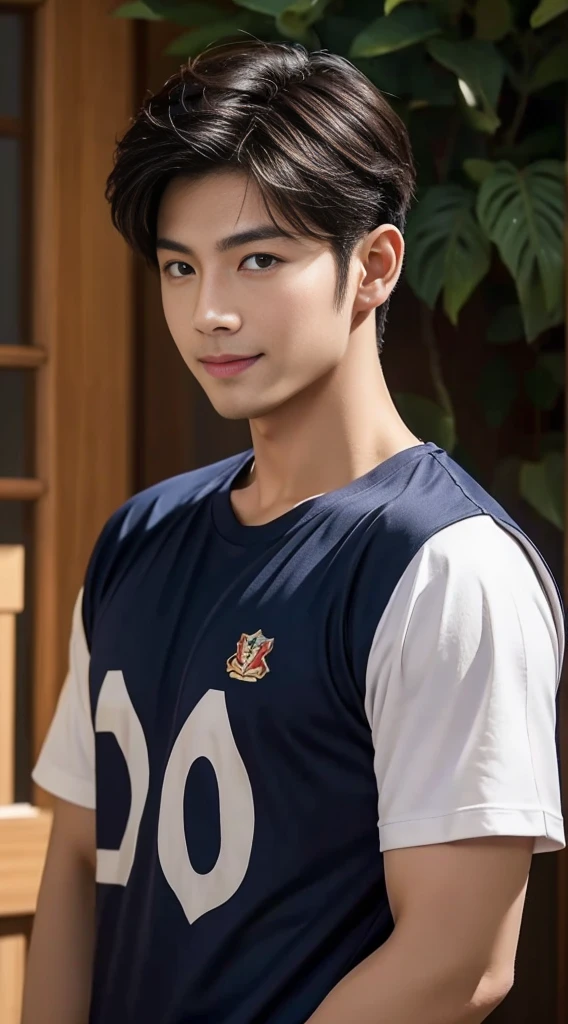 1ชายชาวเอเชียI have hair on my chest.. Aarav, who had black hair and body hair, stood and smiled., (Wear a navy T-shirt.), ปากrealistic สวยงาม, hairy person, Inspiration from Yan Juncheng, photorealistic!!!!!!! art style, smooth. digital photography, realistic. Cheng Yi, I have hair on my chest..,Inspiration from Russell, Dong Jun Lu has chest hair.., #2 Digital Photos Forever, art styleสมจริง, # 1 Digital Photo Forever, Inspiration from Zhang Han, Special eye details,Special eyebrow details. ภาพถ่ายrealistic