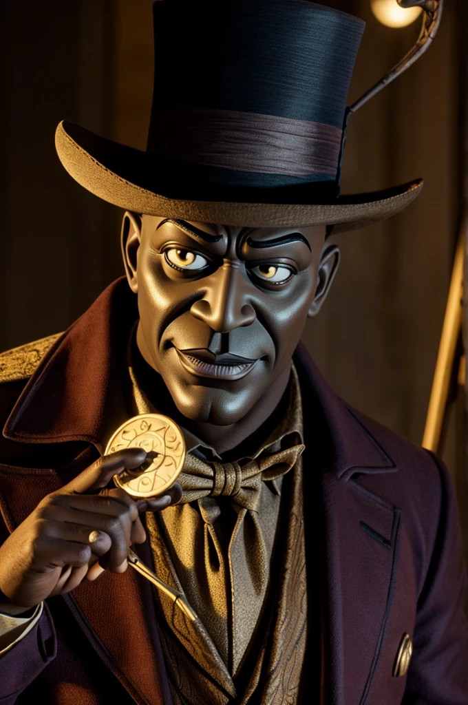 ((best quality)) ((masterpiece)) ((detailed)) Dr. Facilier, shadow man from the princess and the frog, 