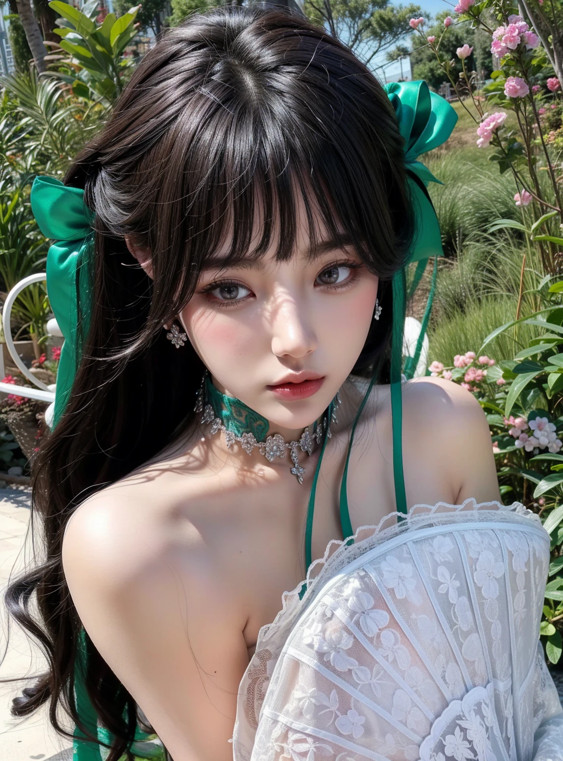 Royal sisters,Exquisite eyes,Frozen Queen,Put the crown on your head,Detailed facial expressions body,Tall and big,Glamorous characters,Leg length,4K,HD,Sensual,White translucent lace,白皙full image,Little cherry mouth,Beautiful and lovely,full image,Glossy Gel Coat,Vampire Queen in luxurious robes,Have a tattoo(Intricate tattoo designs),Ice Princess,Rich facial details,Fan on the chest