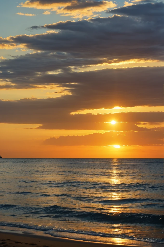 The sea is setting and the sun is setting.

