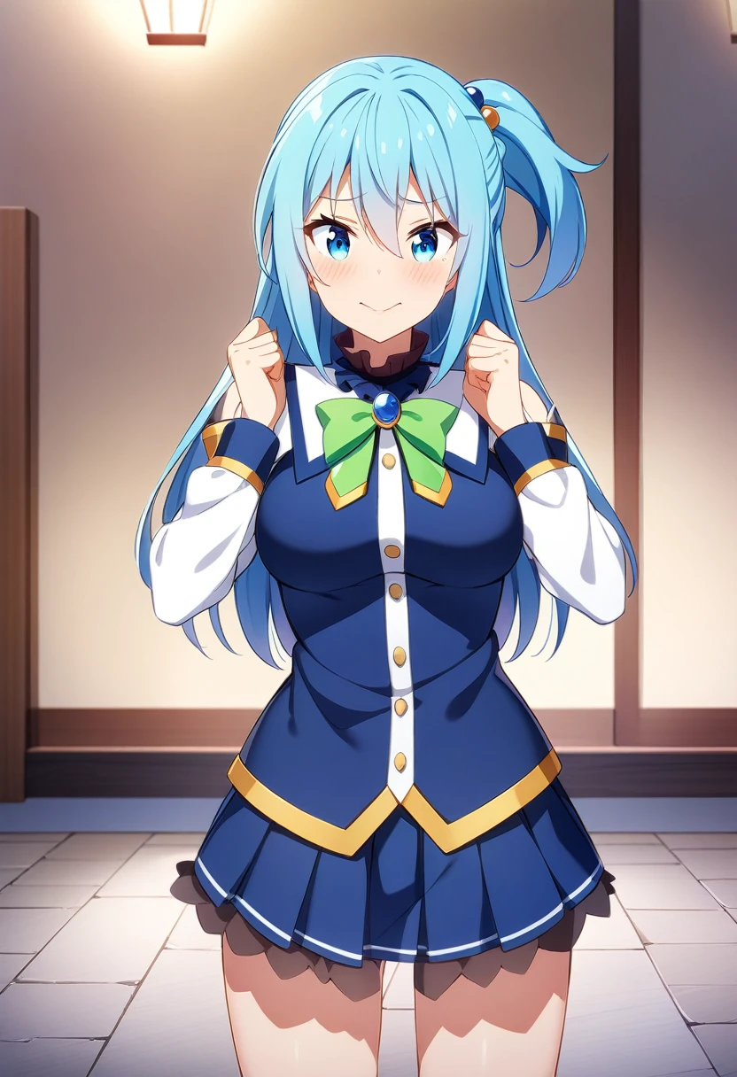 score_9, score_8_up, score_7_up,BREAK,source_anime.(best quality,masterpiece,aesthetic,very aesthetic),,(anime style),mid,highly detailed, ,medium shot, 1girl, aqua \(konosuba\), kono subarashii sekai ni shukufuku wo!, ,standing pose,