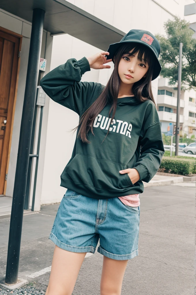 Anime girl with baggy clothes 