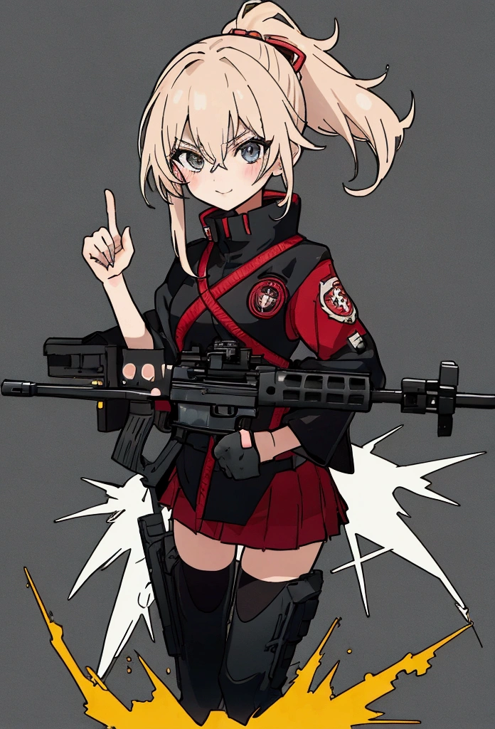 Logo, gaming squad logo, women, holding a gun and pointing it at the camera, with pistol, anime shot, anime machine gun fire, with a gun, female action anime girl, gapmoe yandere, shooting pose, holding gun, holding a pistol, four girl, four cute girl, trigger anime artstyle, holding a gun, dramatic wielding gun pose, brandishing a gun, vector style, chibi