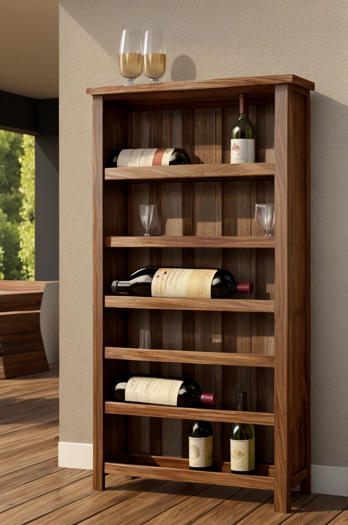 Wine rack in wood Realistic and premium looking