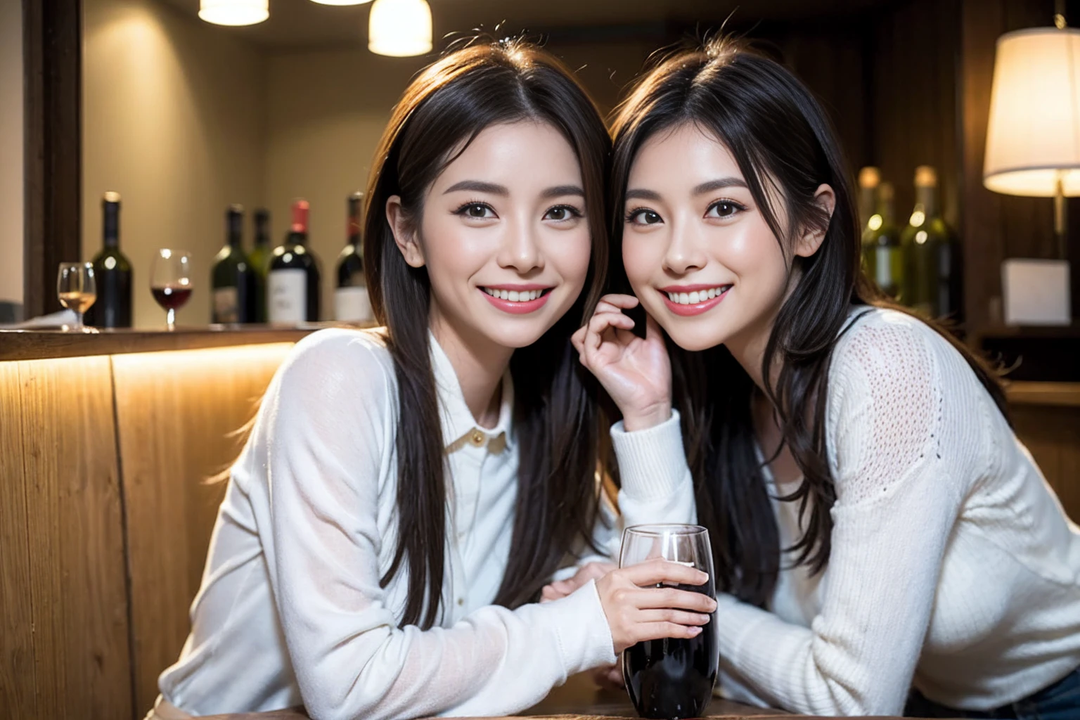 （Realistic:1.1）,(masterpiece,Highest quality)，8k,(44 years old), 47 years old, slimカップル、Model Couple、actress/actor、Tight waist,Upper Body,full-course dinner、wine 、Amazing view of the sunset sky and clouds、Perfect Anatomy, Brown Hair, short hair,Random Hairstyles,((Highly detailed face and eyes:1.2))(cute顔:1.4)，美しいactressの顔，Perfect golden ratio face，Long sleeve shirt、dress,(smile:1.2)、Shortcuts、cute、(Realistic, Intricate details:1.2), A bright smile、short hair,Bright Face、赤wine 、Appetizers、Italian food、wine bottle、Champagne、スパークリングwine、(slimな顔), (The body is slim), (Brown Hair), (Shortcuts),  Upper Body, 白wine, slim, wineグラス, 