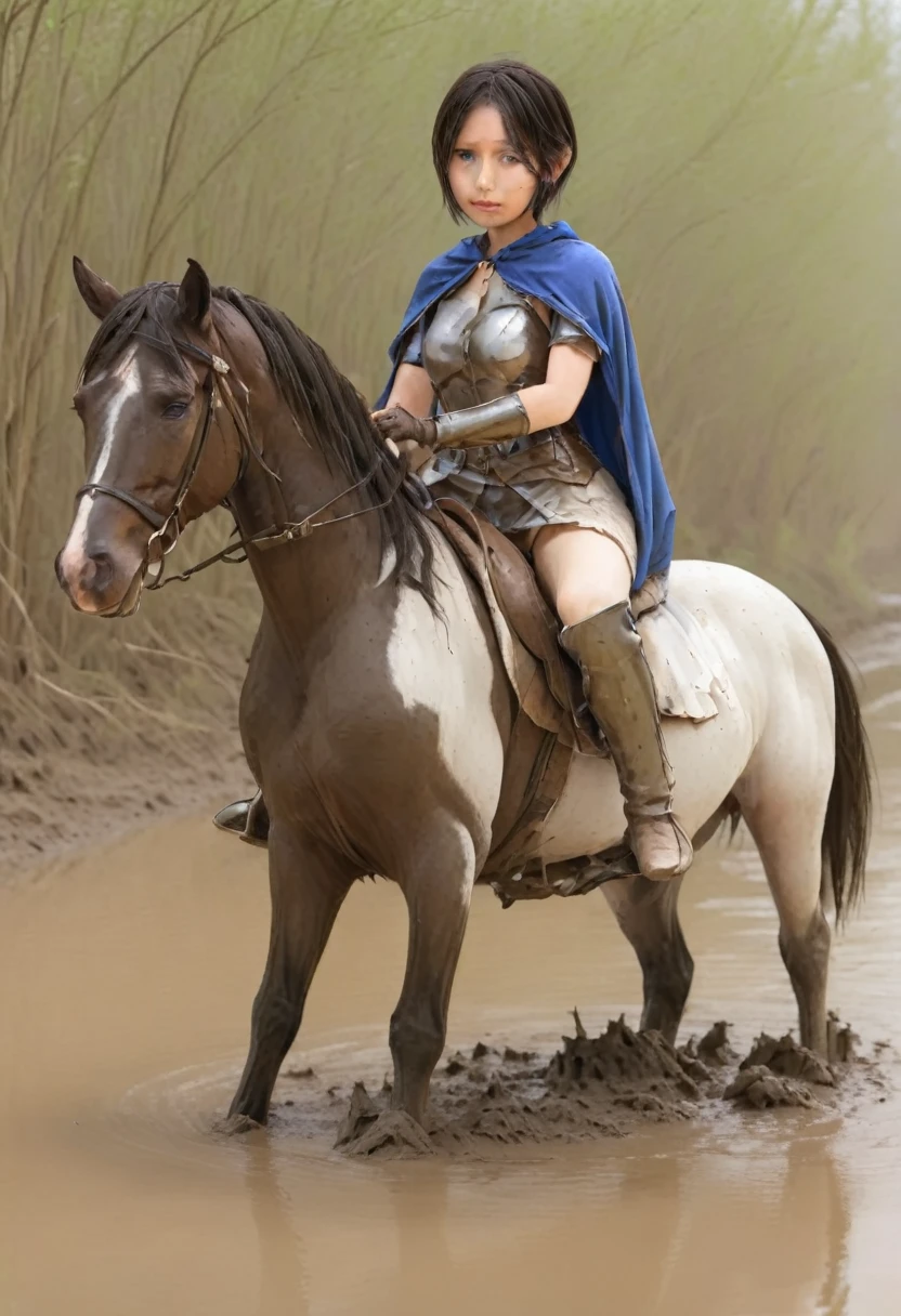 beautiful woman and horse,Anatomically correct構図,stuck in mud,(((masterpiece))),(((Highest quality))),((Tabletop:1.4, Highest quality)), (Realな写真:1.4), in the muddy ,dirty swamp,black hair and white horse ridden by girl meet with an accident that it fall over sticky swamp,
((1 cute girl knight)),rodeo,horse standing,Surprised face,stumble,aggressive,slouch,horse standing, prancing horse in pitfall,cute,Napoléon horse sliped in pitfall,in the pitfall,Uplifting,Knight Princess,
(超High resolution:1.2),, wonderful, Very detailed CG Unity 8k wallpaper, Very detailed, High resolution,fat horse ridden by japanese girl,Double,Royal blue armor and short cloak,Soaking in the swamp,Mud Splash,
Soft Light, Beautiful detailed girl, Droopy eyes,Very detailedな目と顔, Beautiful and exquisite nose, Beautiful and exquisite,  horse ridden by a girl can't stand up because its drowned in the sticky muddy pitfall:10.0 ,Displeased face:4.0,Real,Stir,Anatomically correct,action horse riding scene while struggle fighting