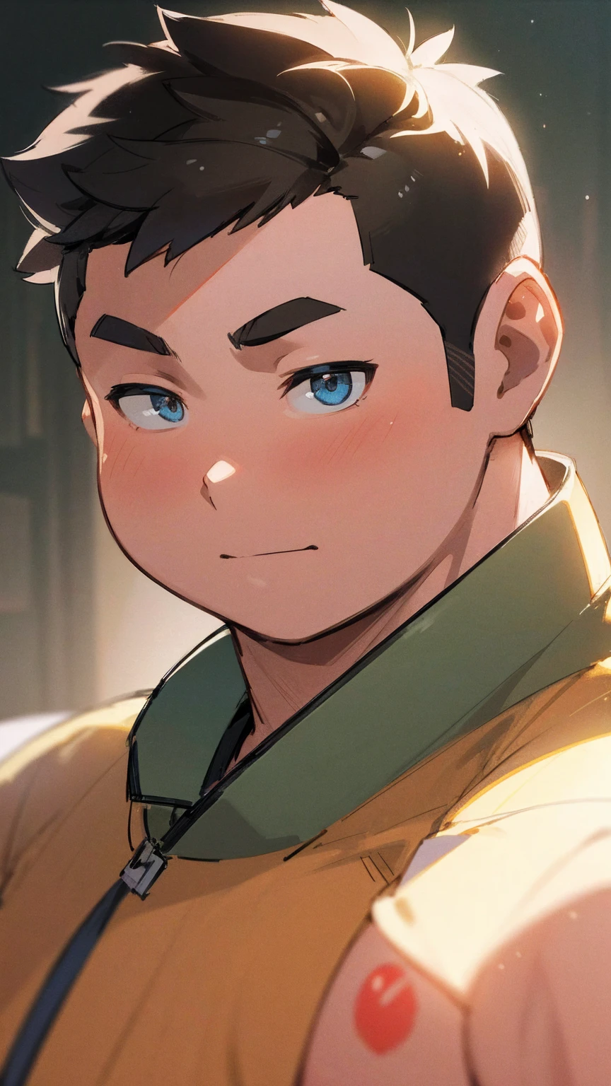 (androgynous), beautiful, very short hair, pudgy face, beefy, ikemen, boyish, handsome, cool, nipples, chubby, best quality, 4k, 8k, highres, masterpiece:1.2, ultra-detailed, realistic, photorealistic:1.37, HDR, UHD, studio lighting, ultra-fine painting, sharp focus, physically-based rendering, extreme detail description, professional, vivid colors, bokeh, portrait, concept art