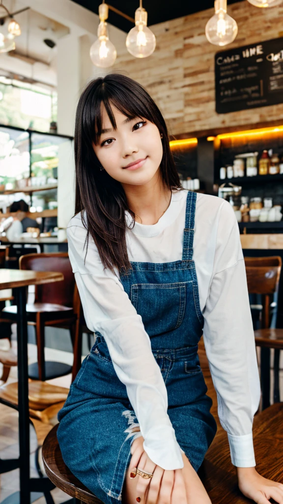 Young girl sitting in cafe