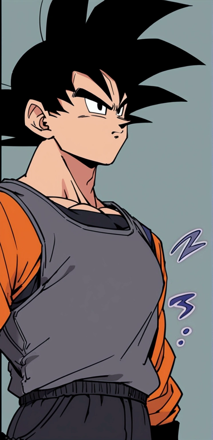 son goku, masculine, dragon ball Z, Street clothing style, perfect details