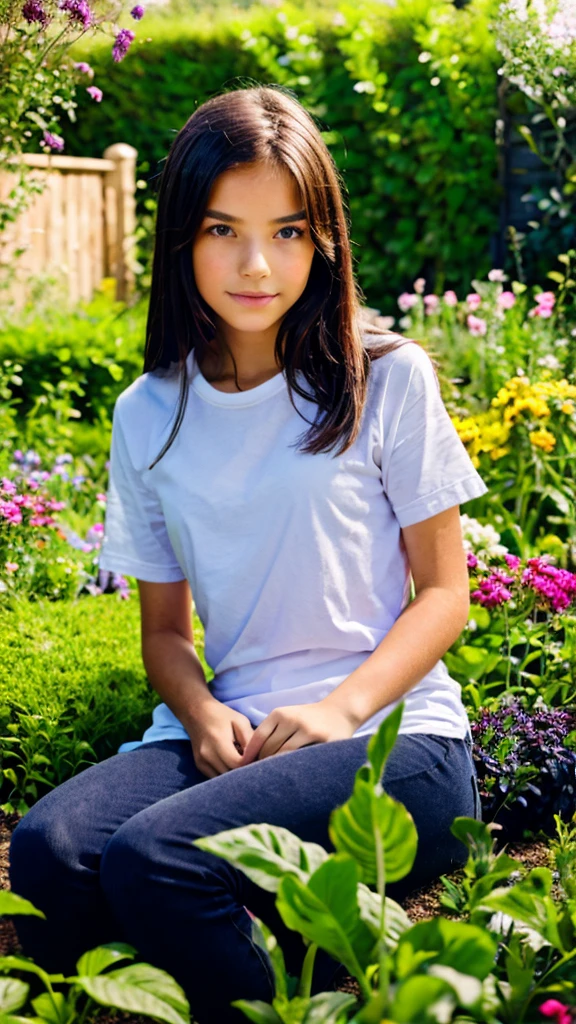 girl sitting in the garden