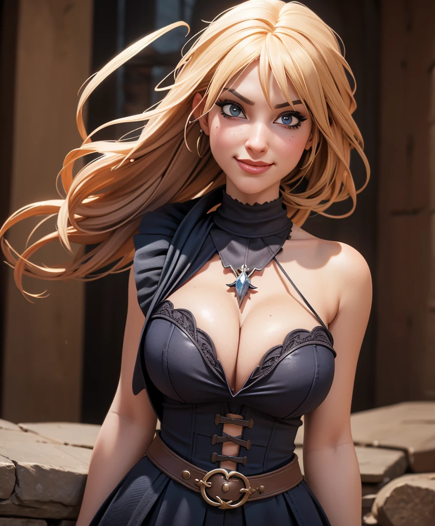 score_9, score_8_up, score_8,  (((Single character image.))) (((1girl))) (((Solo))) (((Dressed in medieval fantasy attire.)))   (((She wears medieval fantasy attire.))) Generate an attractive, sexy female adventurer for a fantasy setting.    (((Sinister and seductive smirk,))) Design a human female character for a dark fantasy setting.  Upper body only.  Looks like a dangerous miscreant.  Young, attractive and dangerous. Background is an eerie dungeon. best quality:1.0,hyperealistic:1.0,photorealistic:1.0,madly detailed CG unity 8k wallpaper:1.0,masterpiece:1.3,madly detailed photo:1.2, hyper-realistic lifelike texture:1.4, picture-perfect:1.0,8k, HQ,best quality:1.0, 
