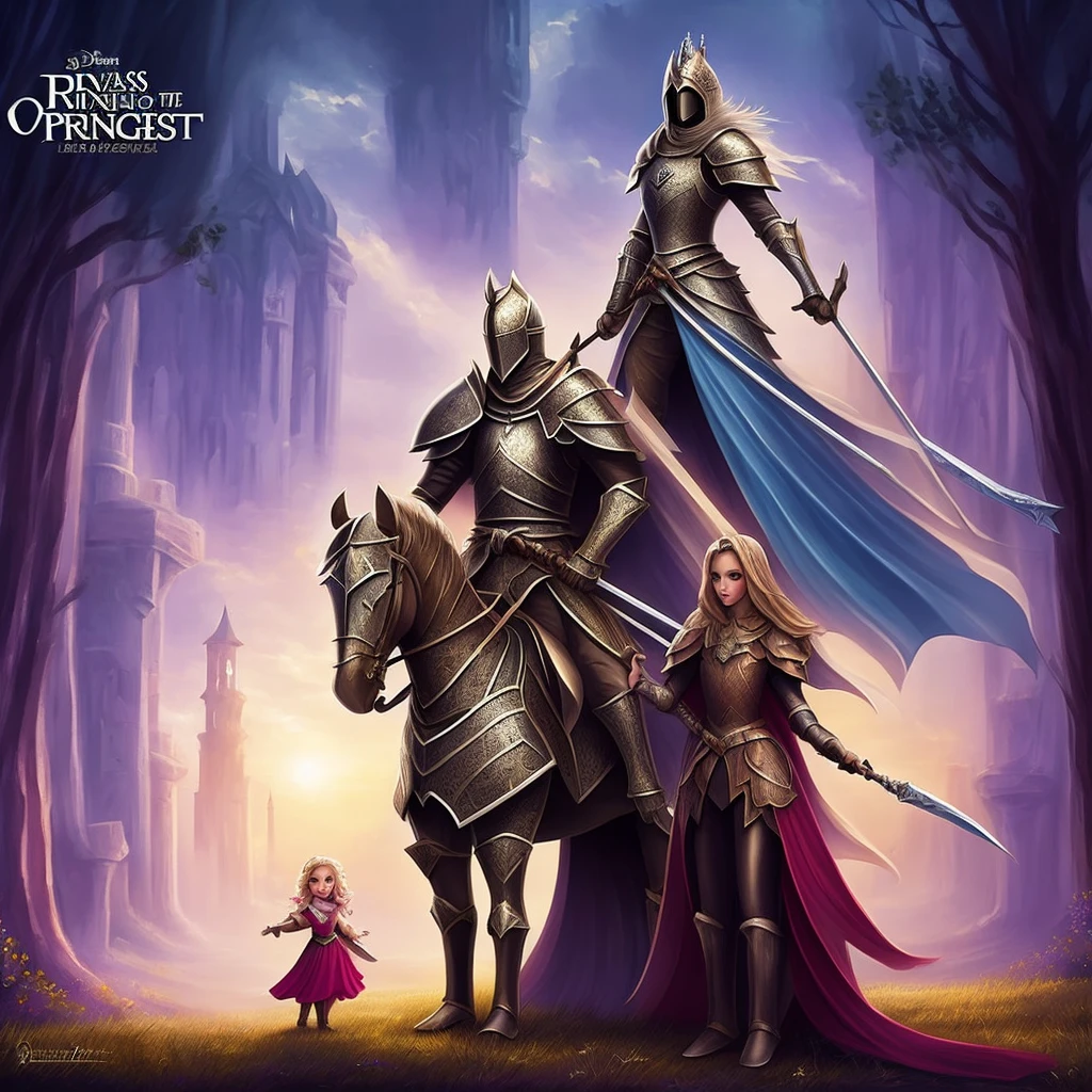 2 character pictures, The knight protects the princess. Beloved