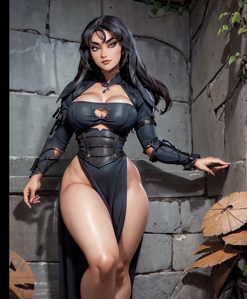 score_9, score_8_up, score_8, (((Single character image.))) (((1girl))) (((Solo))) (((Dressed in medieval fantasy attire.))) (((She wears medieval fantasy attire.))) Generate an attractive, sexy female adventurer for a fantasy setting. (((Sinister and seductive smirk,))) Design a human female character for a dark fantasy setting. Upper body only. Looks like a dangerous miscreant. Young, attractive and dangerous. Background is an eerie dungeon. best quality:1.0,hyperealistic:1.0,photorealistic:1.0,madly detailed CG unity 8k wallpaper:1.0,masterpiece:1.3,madly detailed photo:1.2, hyper-realistic lifelike texture:1.4, picture-perfect:1.0,8k, HQ,best quality:1.0,